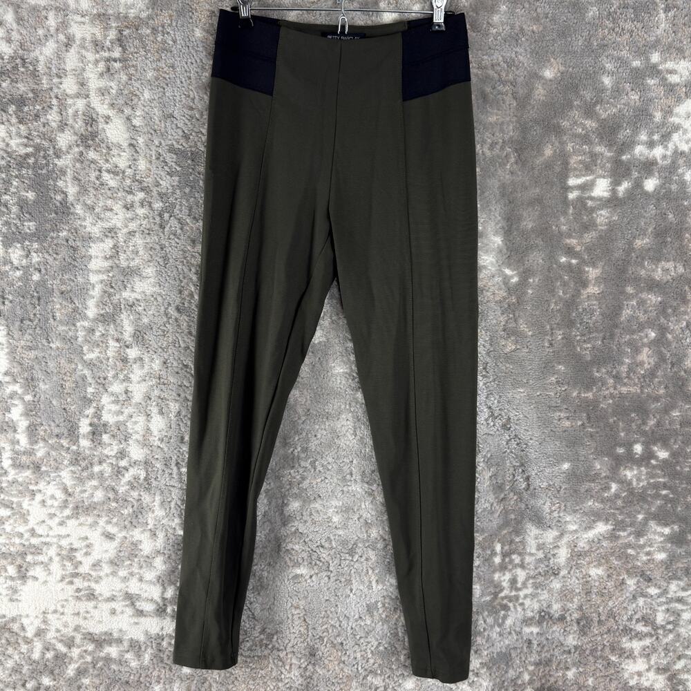 Betty Barclay Size 8 Stretch Leggings Casual Pull On Olive Green Athleisure